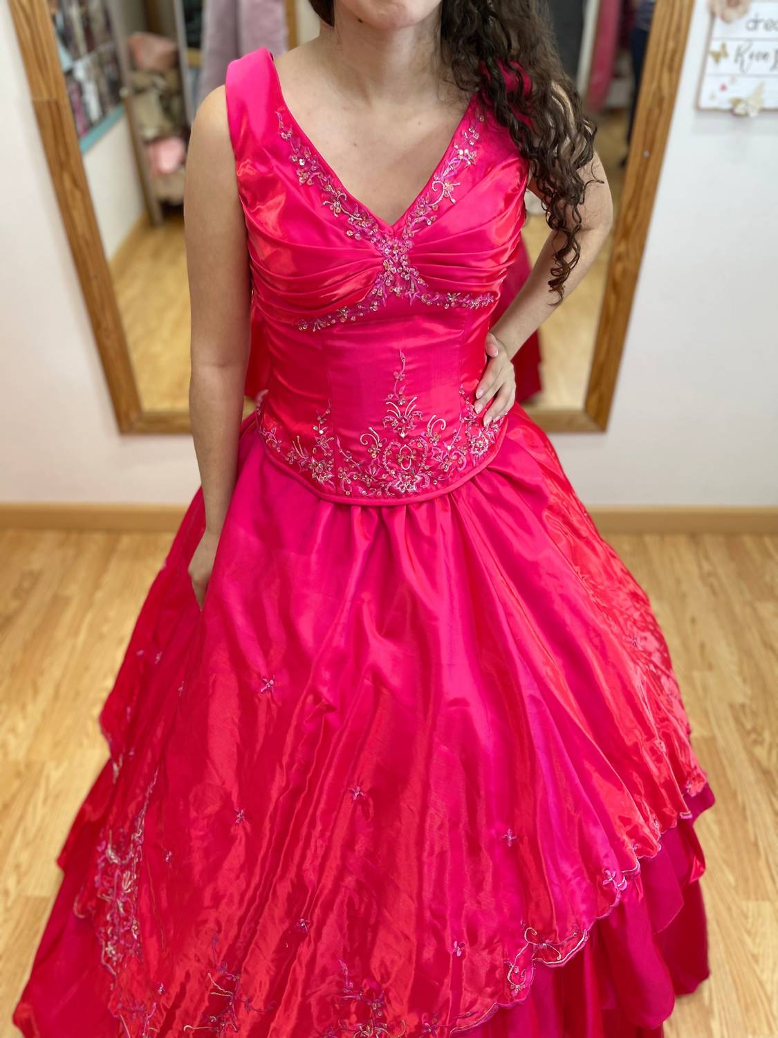Youth Girls Quinceañera V Neck Dress