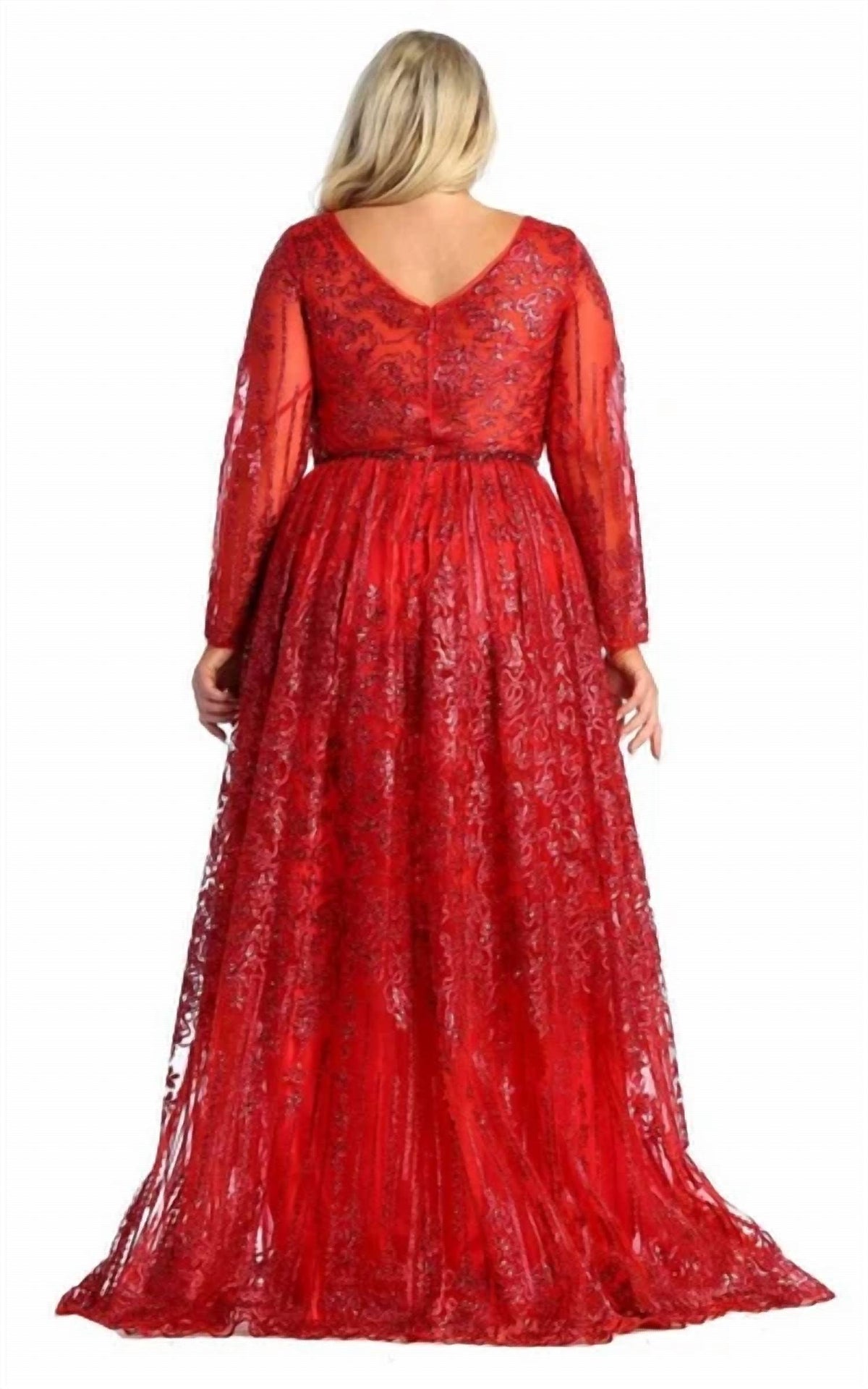 Long Sleeve A-line Formal Maxi Dress