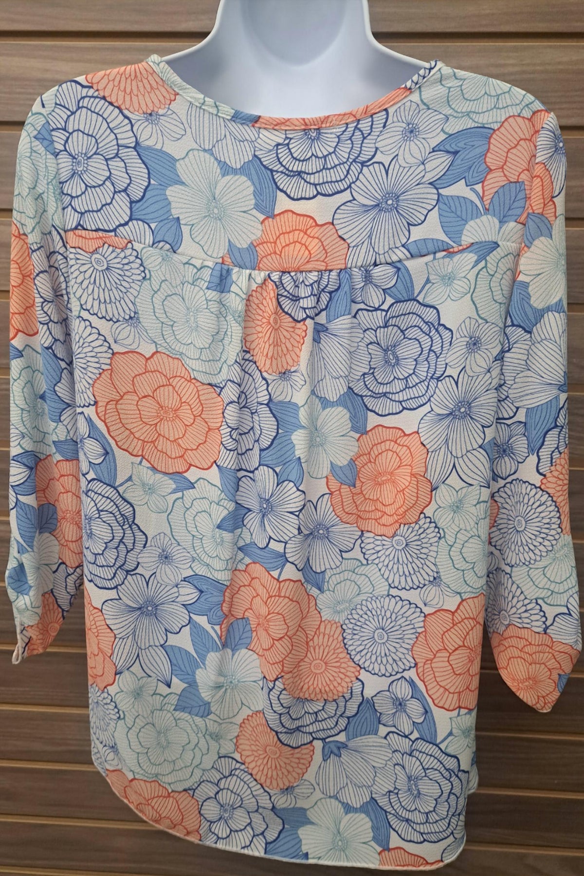 Women's Floral Lace 3/4 Sleeve Top