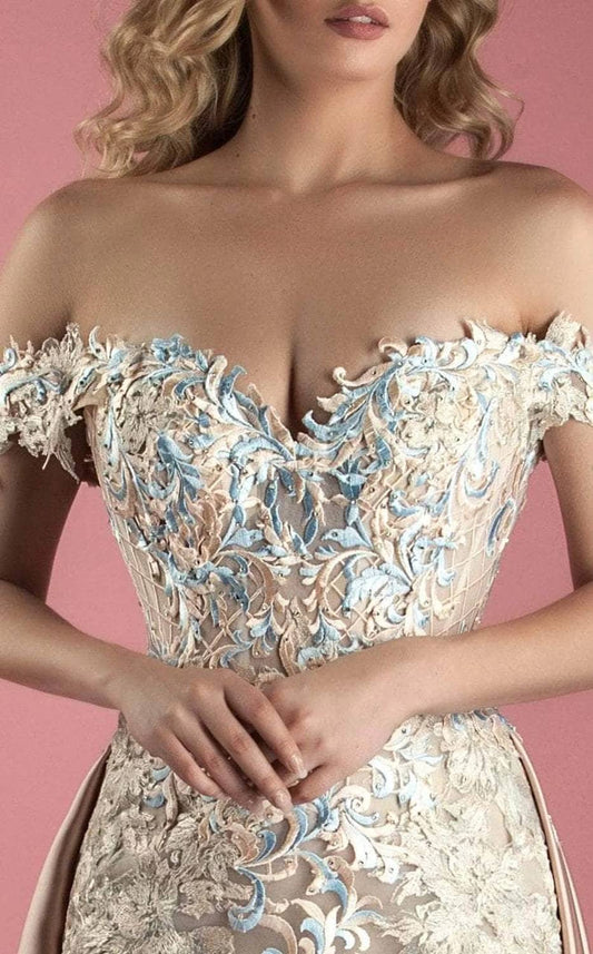 Applique Embellished A-line Gown