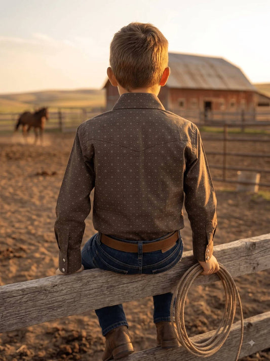 Boys' Western Snap Shirt with Stretch