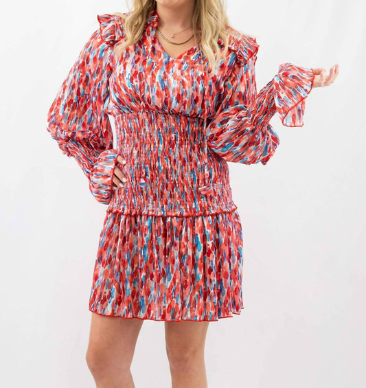 Smocked Ruffle Mini Dress