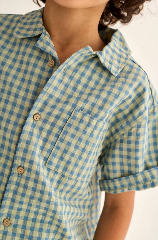 Boys Gingham Cotton Shirt