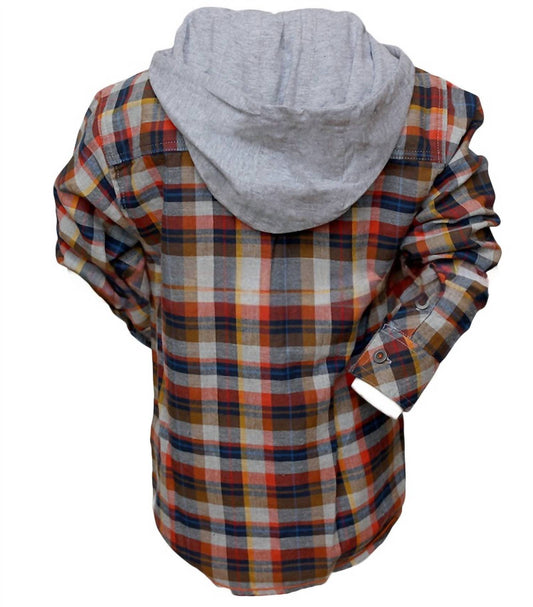 Kids Flannel Shirt With Hoodie