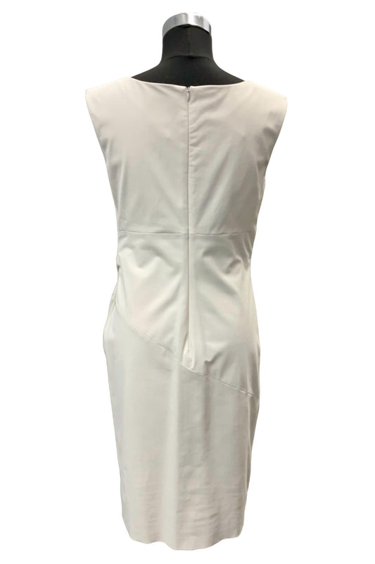 SLEEVELESS RUCHED COTTON STRETCH DRESS