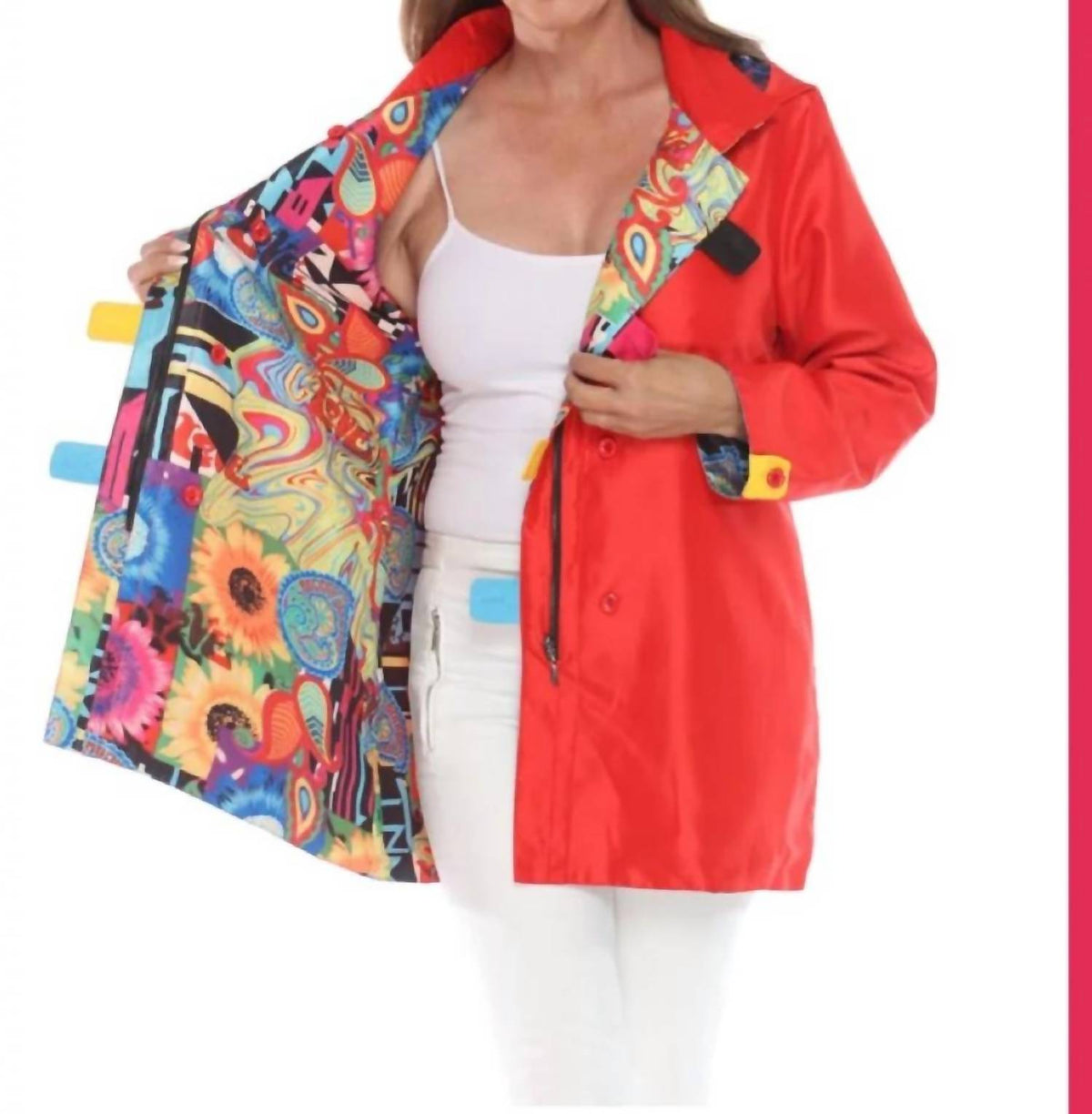 Tab Out Long Sleeve Rain Coat
