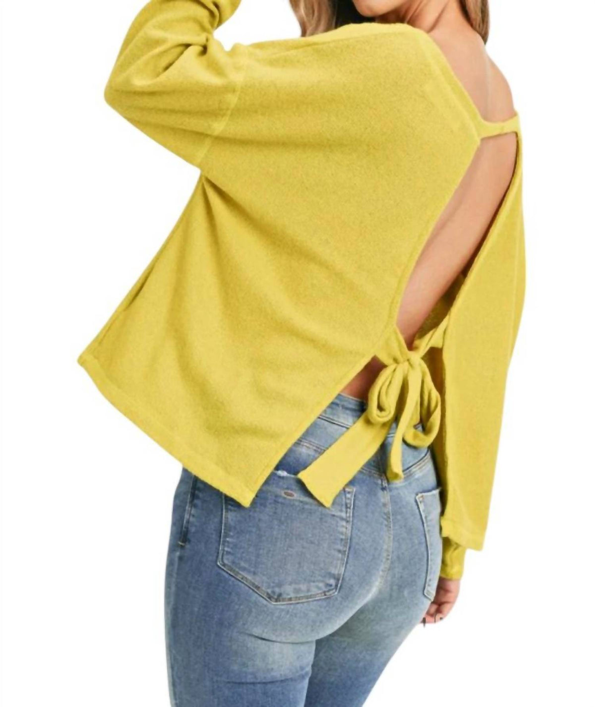 Alexia Pullover Open-Back Sweater