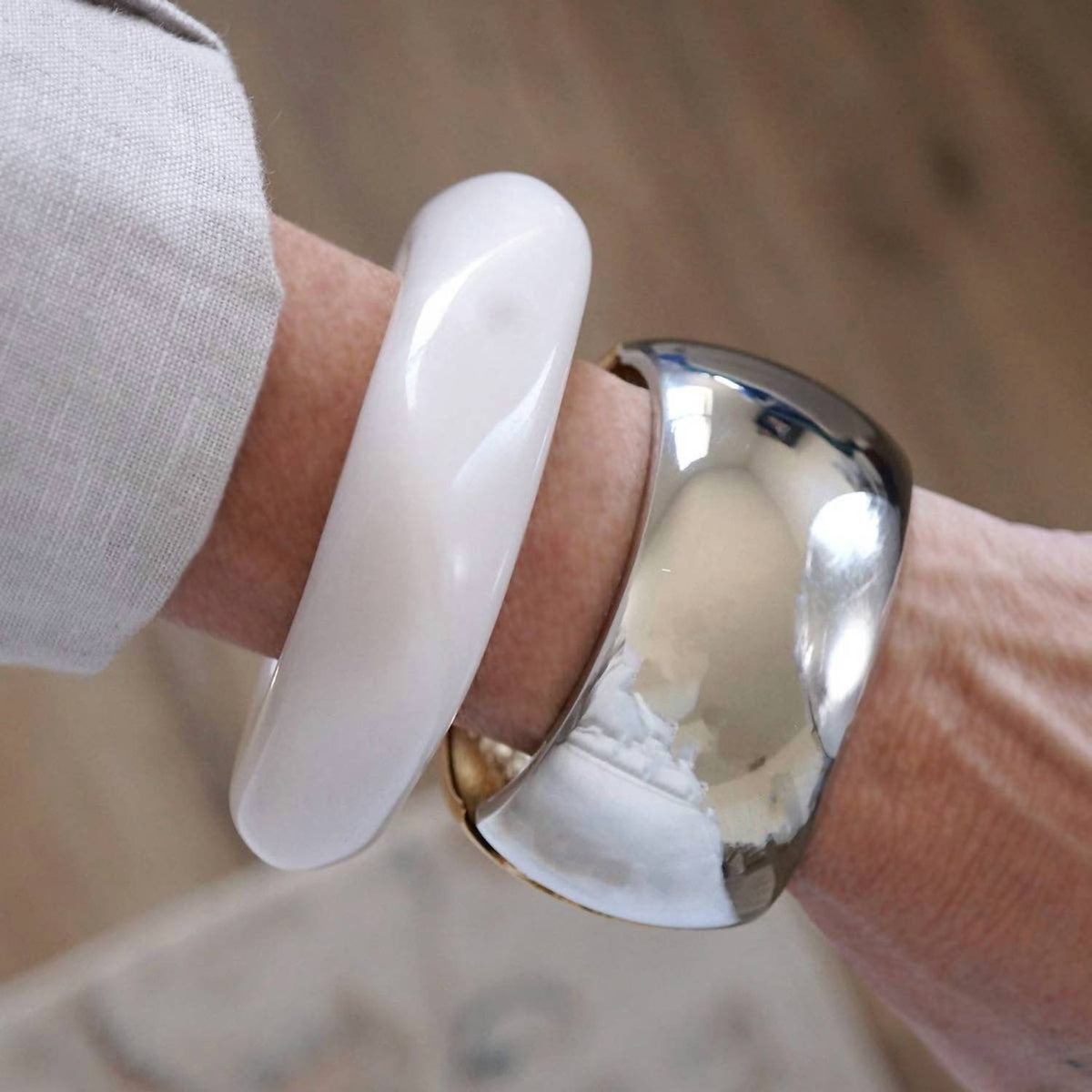 Women's Golden Horizon Two-tone Sculptural Cuff Bracelet