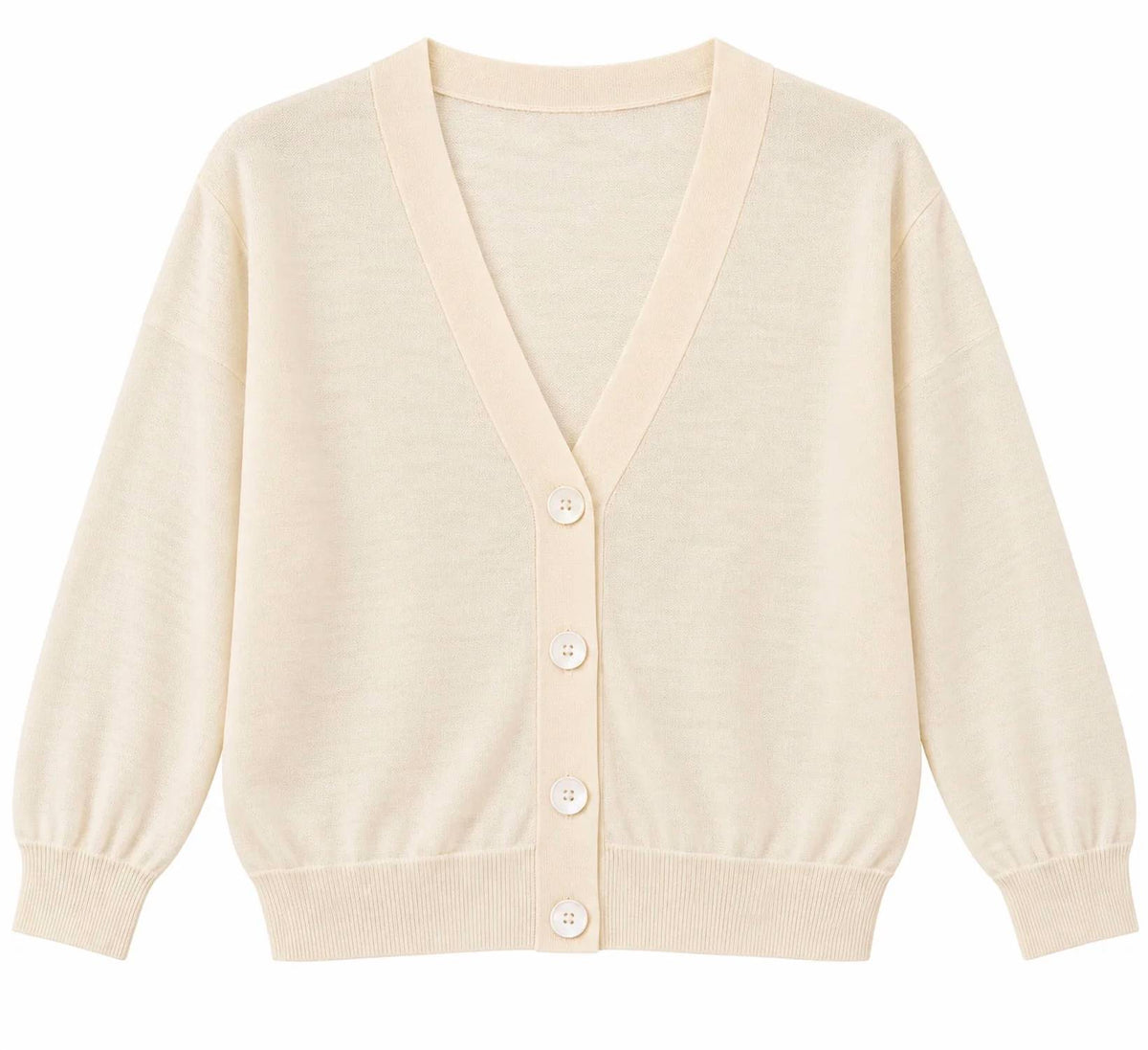 Women's Quarter Length Sleeve Cotton Crepe Cardigan