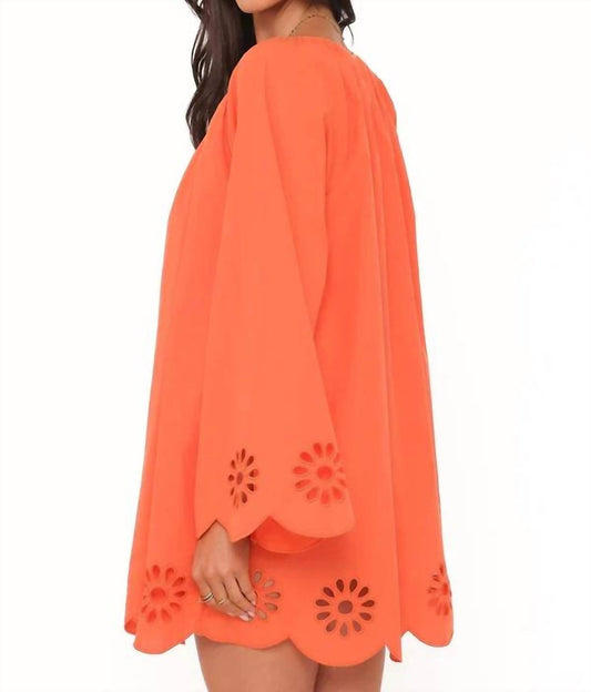 Petal & Pup Women's Tampa Long Sleeve Dress in Orange - view 2