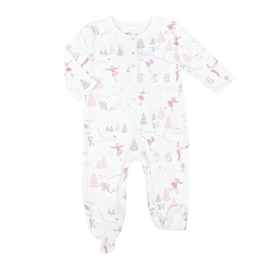 Baby's Ice-skating Snowmen Pima + Hat Onesie