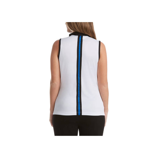 PGA TOUR Women's Colorblocked Sleeveless Golf Fitness Polo in Brilliant White - view 2