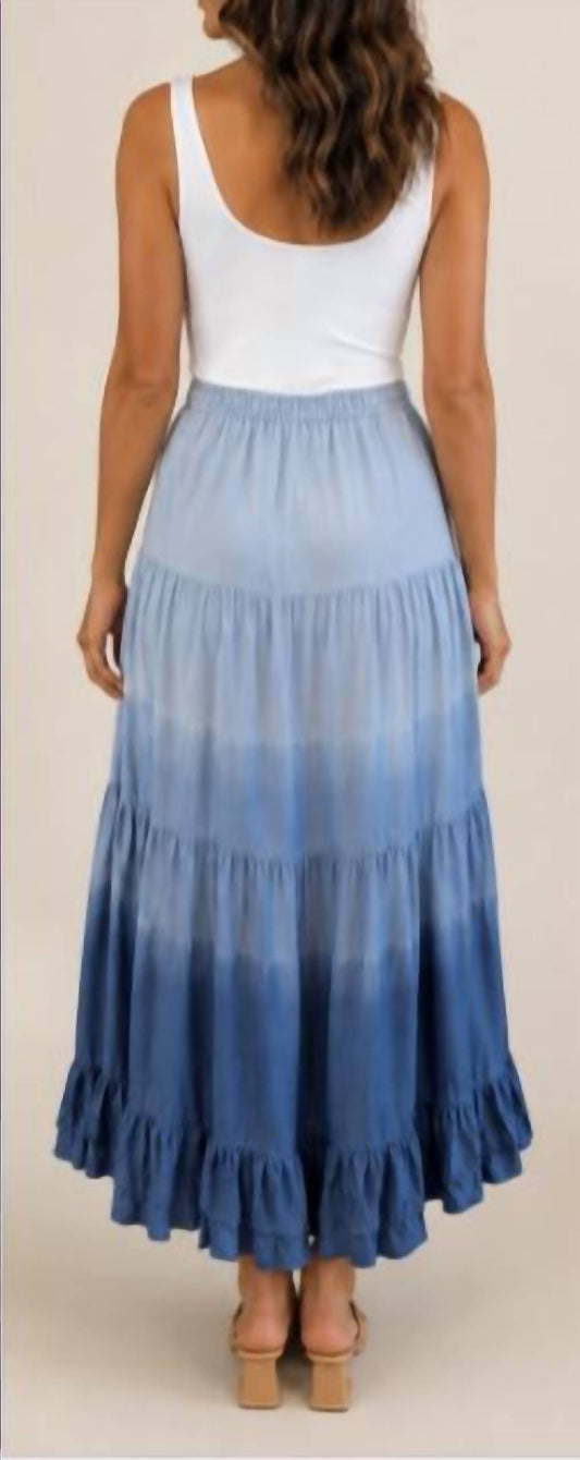 Ruffled Dip Dye Maxi Skirt
