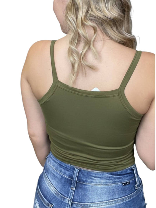 Basic Hey There Padded Cropped Tank Top