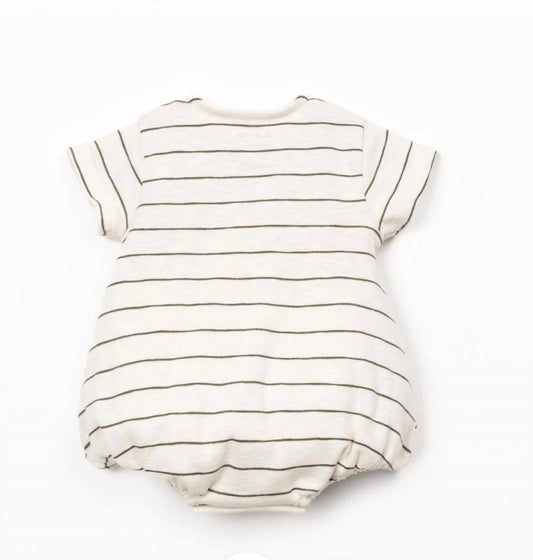 Baby's Striped Rib Flame Jumpsuit