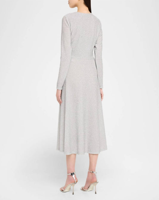 Twist Front Long Sleeve Sparkle Dress