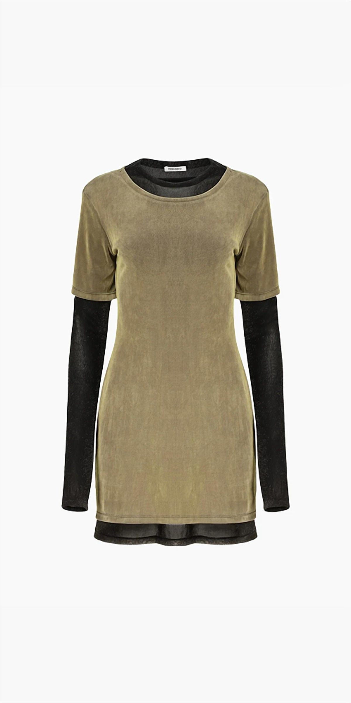 Velvet Mesh Layered T-shirt Dress