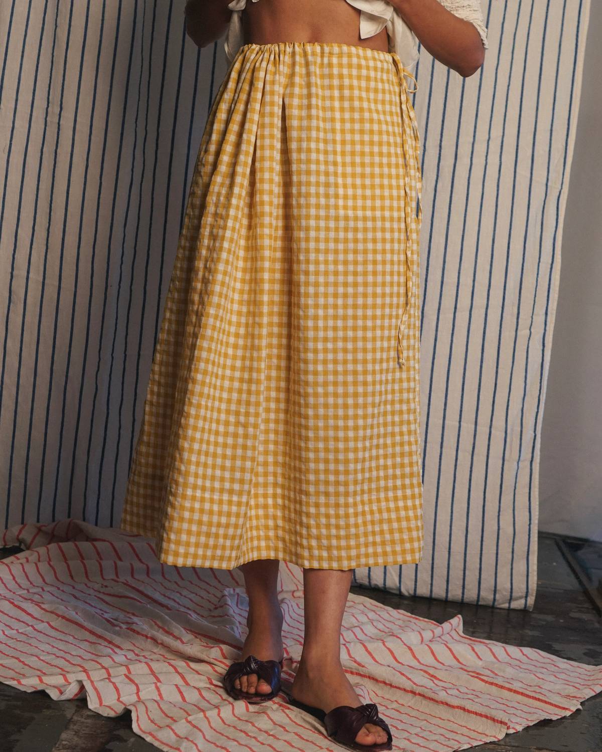 Drawstring Dirndl Skirt