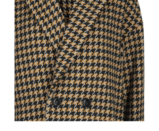 Women's Double-breasted Houndstooth Coat