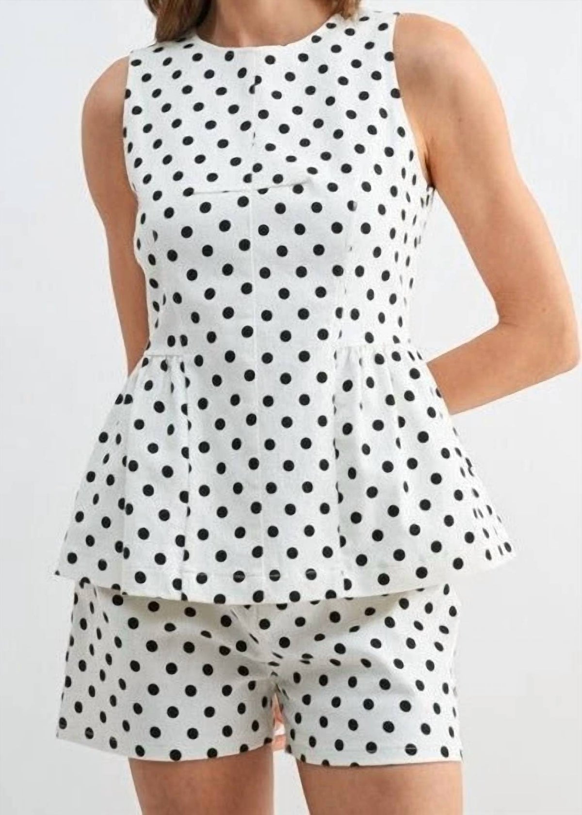 Dot Your I's Peplum Top