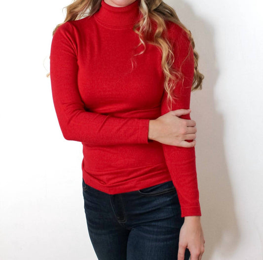 Solid Color Turtleneck Sweater