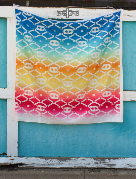 Women's Aztec Rainbow Wild Rag Scarf