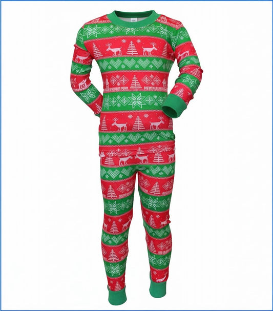 Kids Fair Isle Long John Pajamas
