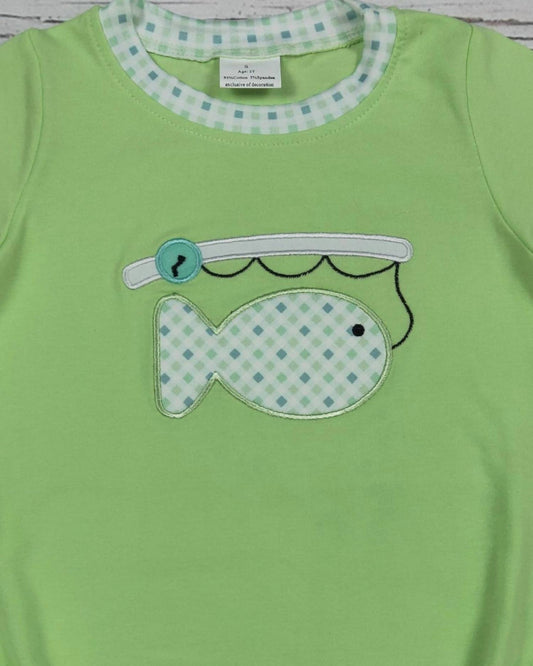 Little Kids Catch Fishing Appliqué Bubble