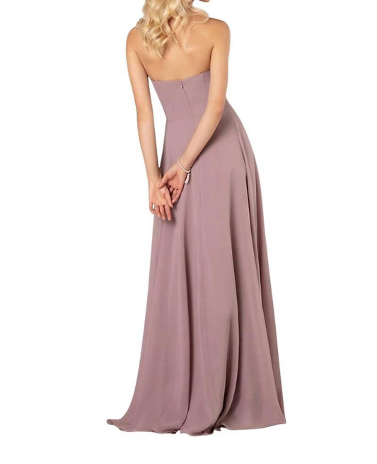 Strapless Bridesmaid Dress with Notched Neckline