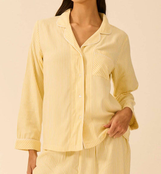 Soft Brushed Woven Pajama Top
