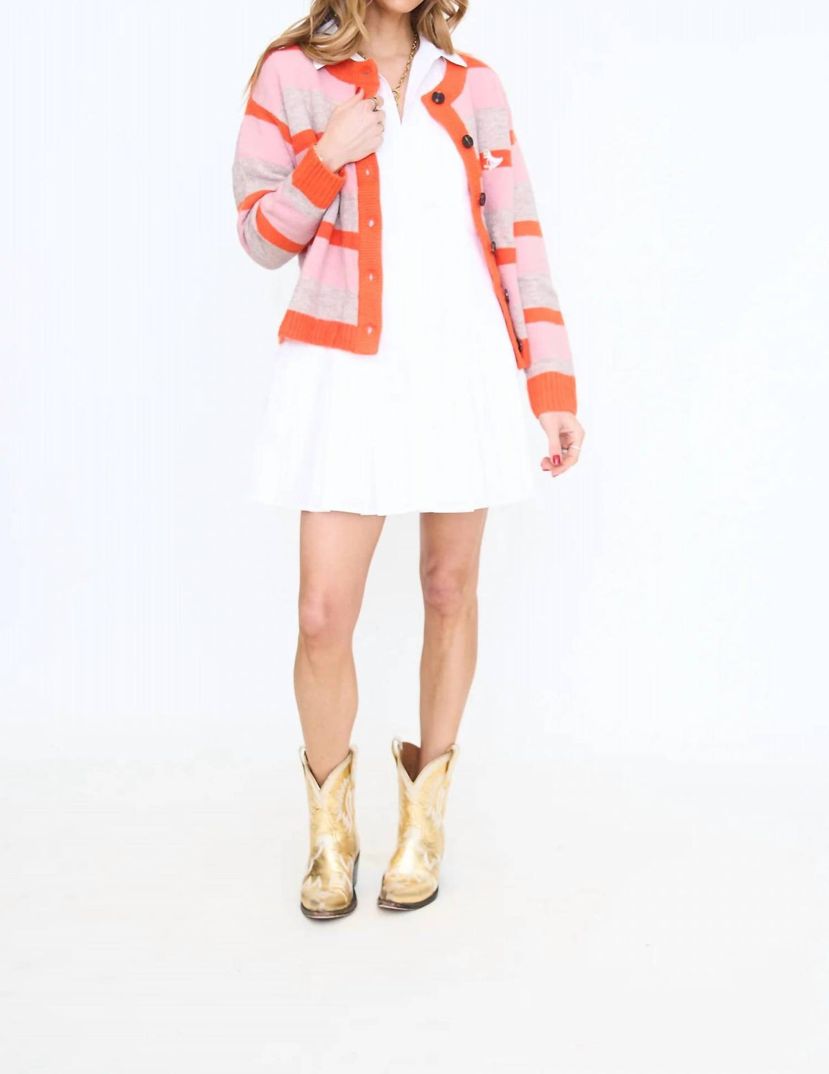 Pleated Drop Waist Shirt Dress
