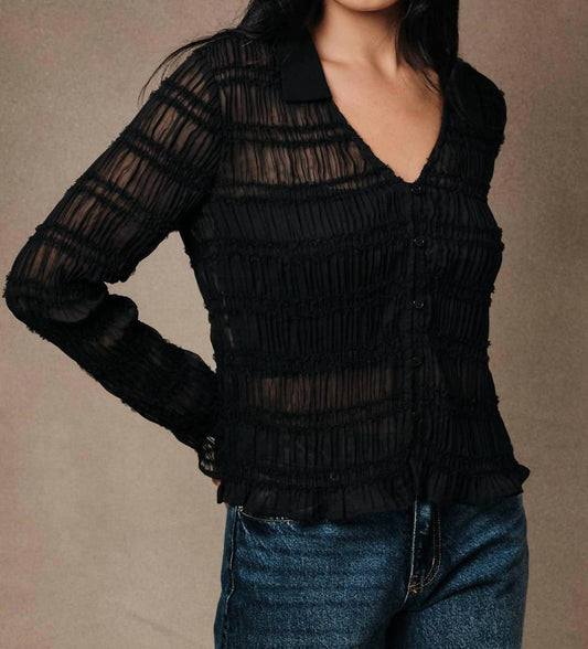 Sabine Sheer Ruffle Blouse