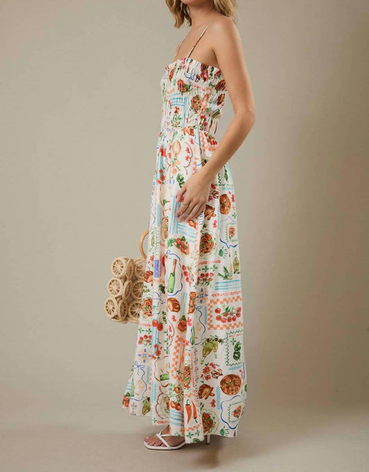 Vacation Floral Smocked Maxi Dress