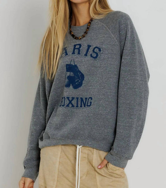 Paris Boxing Raglan Crew Sweatshirt