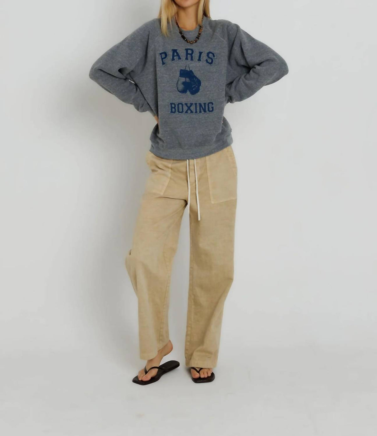 Paris Boxing Raglan Crew Sweatshirt