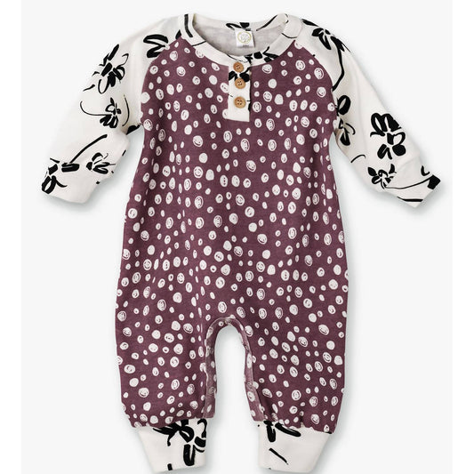Newborn Baby Girls Painterly Petals Henley Romper