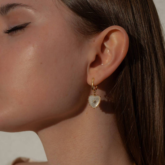 Women's Isabel Mother Of Pearl Heart Earrings