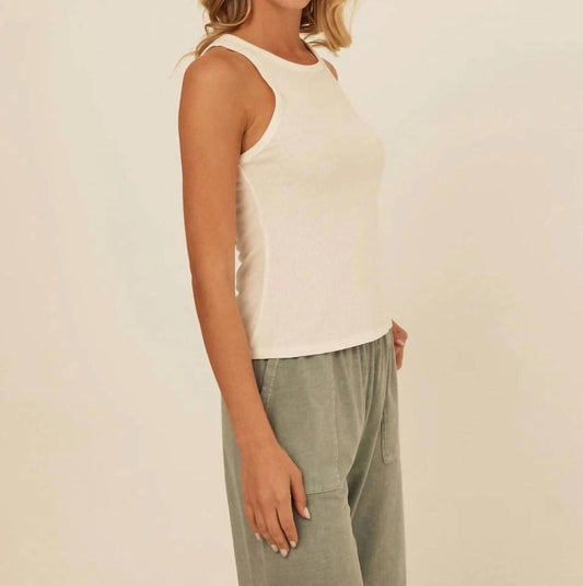 Bailey Feather Rib Knit High Neck Tank Top