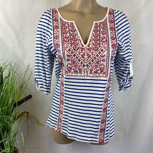 Print Striped Convertible Sleeve Top