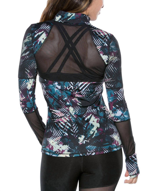 Muse Bardot Mesh Panel Long Sleeve Top