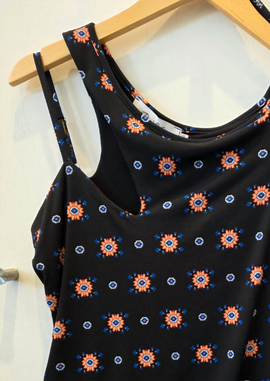 Women's Mixed Print One-shoulder Top