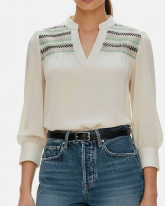 Yoke Embroidered Blouse