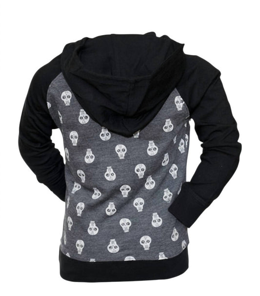 Kids Skull Pull Over Raglan Hoodie