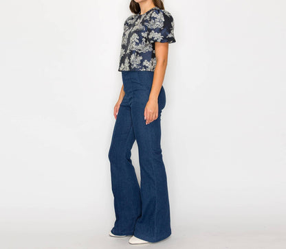 Toile Jacquard Pattern Top