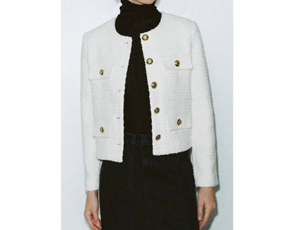 Multi-pocket Tweed Jacket
