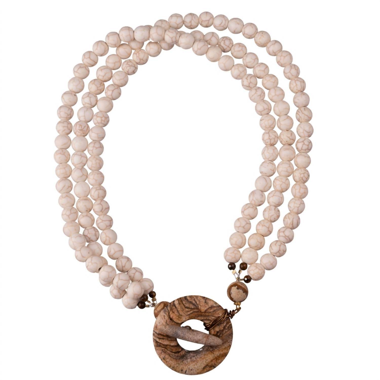 Ali & Bird Jewelry - White and Wood Necklace - Rack Hunt -