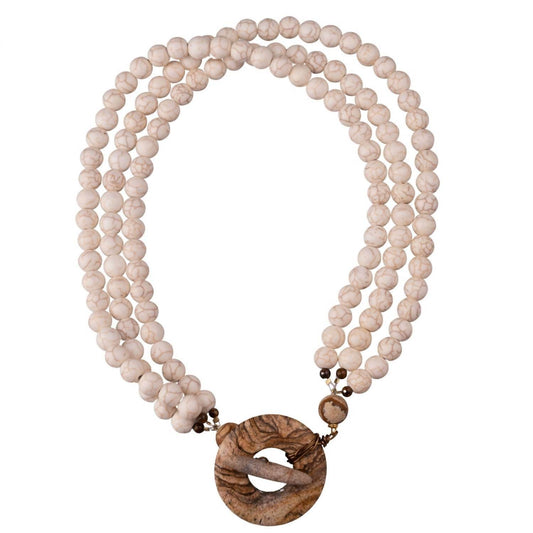 Ali & Bird Jewelry - White and Wood Necklace - Rack Hunt -