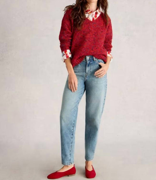 Textured V Neck Sweater