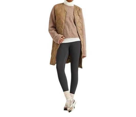 Down Shawl Zip Up Long Puffer Vest