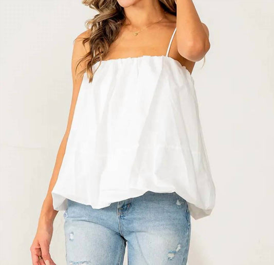 Bubble Hem Spaghetti Strap Top